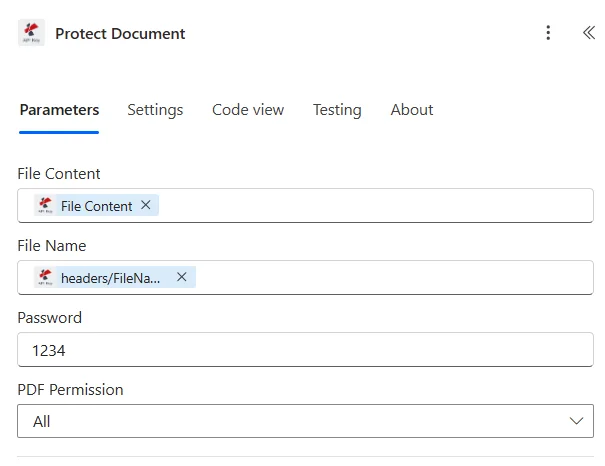 Clicca per ingrandire Proteggi il documento Power Automate